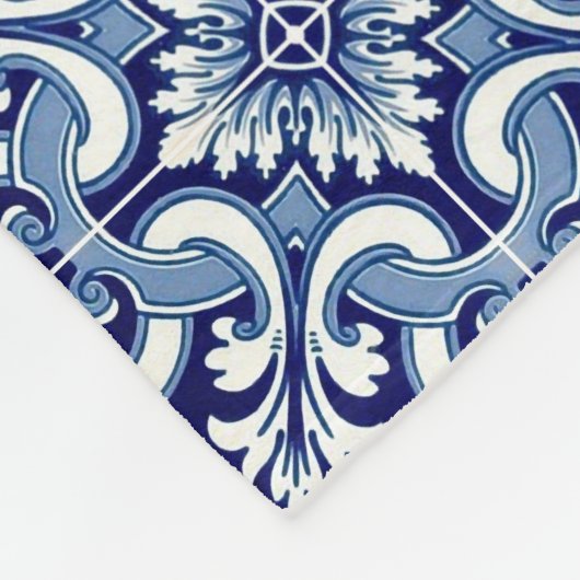 Portugiesisch-blaue Fliese Fleecedecke (Ecke)