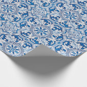 Portugiesisch-blaue Fliese Geschenkpapier (Ecke)