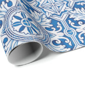 Portugiesisch-blaue Fliese Geschenkpapier (Rolleneckpunkt)