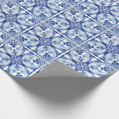 Portugiesisch-blaue Fliese Geschenkpapier (Ecke)