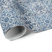 Portugiesisch-blaue Fliese Geschenkpapier (Rolleneckpunkt)