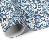 Portugiesisch-blaue Fliese Geschenkpapier (Rolleneckpunkt)