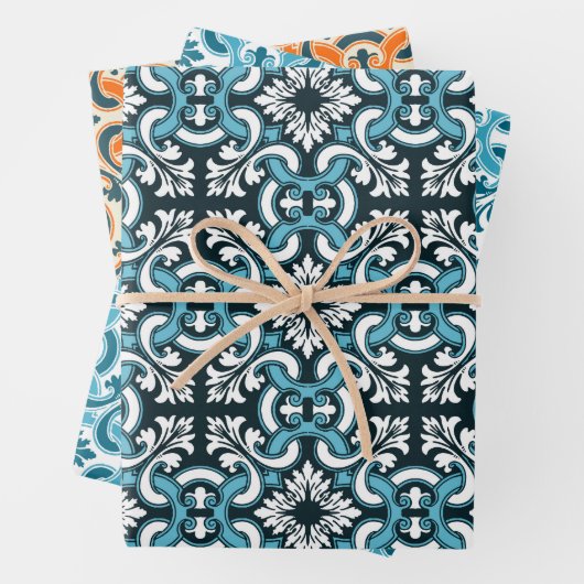 Portugiesisch-blaue Fliese Geschenkpapier Set (Beispiel)