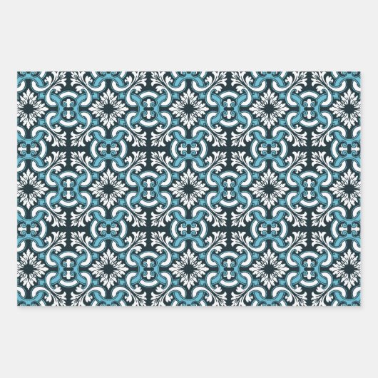Portugiesisch-blaue Fliese Geschenkpapier Set (Vorderseite)