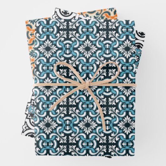Portugiesisch-blaue Fliese Geschenkpapier Set (Beispiel)