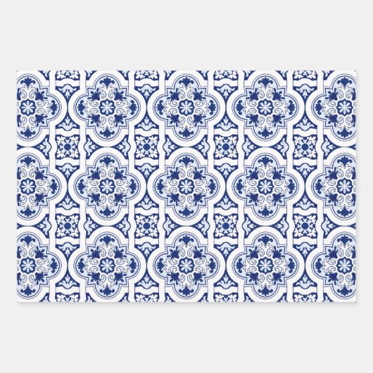 Portugiesisch-blaue Fliese Geschenkpapier Set (Vorderseite 3)