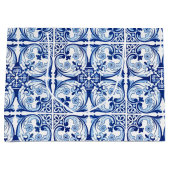 Portugiesisch-blaue Fliese Große Geschenktüte (Vorderseite)