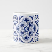 Portugiesisch-blaue Fliese Jumbo-Tasse (Vorderseite)