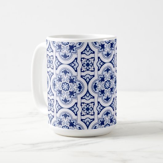 Portugiesisch-blaue Fliese Kaffeetasse (Vorderseite Links)