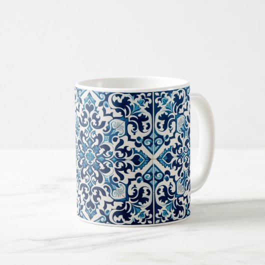 Portugiesisch-blaue Fliese Kaffeetasse (VorderseiteRechts)