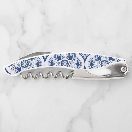 Portugiesisch-blaue Fliese Kellnermesser (Rückseite)