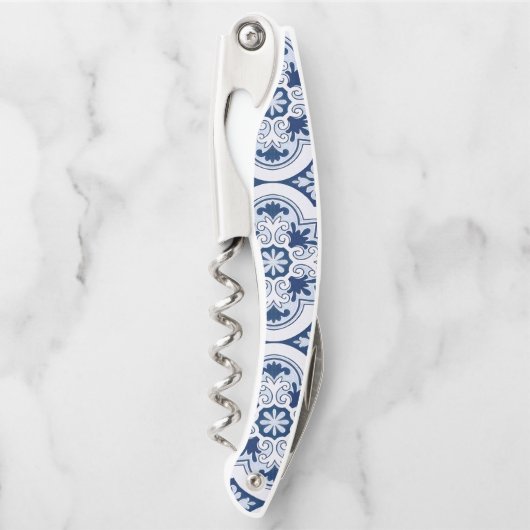Portugiesisch-blaue Fliese Kellnermesser (Vorderseite)