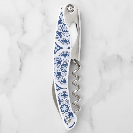 Portugiesisch-blaue Fliese Kellnermesser (Rückseite)