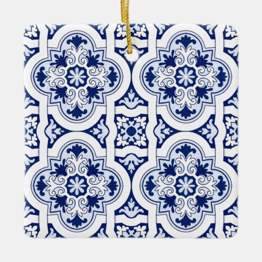Portugiesisch-blaue Fliese Keramikornament (Vorderseite)