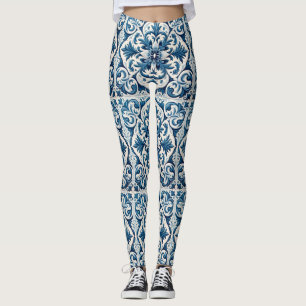 Portugiesisch-blaue Fliese Leggings