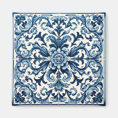 Portugiesisch-blaue Fliese Magnet (Vorne)