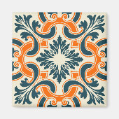 Portugiesisch-blaue Fliese Magnet (Vorne)