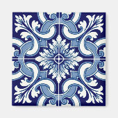 Portugiesisch-blaue Fliese Magnet (Vorne)