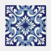 Portugiesisch-blaue Fliese Magnet (Vorne)