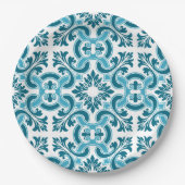 Portugiesisch-blaue Fliese Pappteller (Vorderseite)