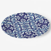 Portugiesisch-blaue Fliese Pappteller (Schrägansicht)