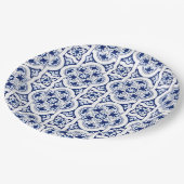 Portugiesisch-blaue Fliese Pappteller (Schrägansicht)