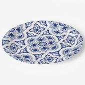 Portugiesisch-blaue Fliese Pappteller (Schrägansicht)