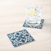 Portugiesisch-blaue Fliese Rechteckiger Pappuntersetzer (Vor Ort)