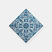 Portugiesisch-blaue Fliese Serviette (Ecke)