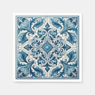 Portugiesisch-blaue Fliese Serviette