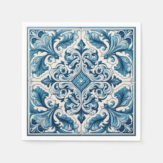 Portugiesisch-blaue Fliese Serviette (Vorderseite)