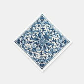 Portugiesisch-blaue Fliese Serviette (Ecke)