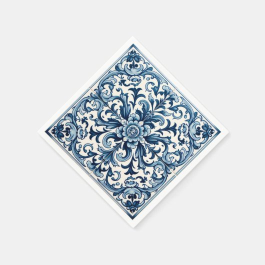 Portugiesisch-blaue Fliese Serviette (Ecke)