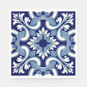 Portugiesisch-blaue Fliese Serviette