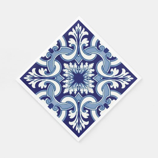 Portugiesisch-blaue Fliese Serviette (Ecke)