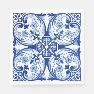 Portugiesisch-blaue Fliese Serviette