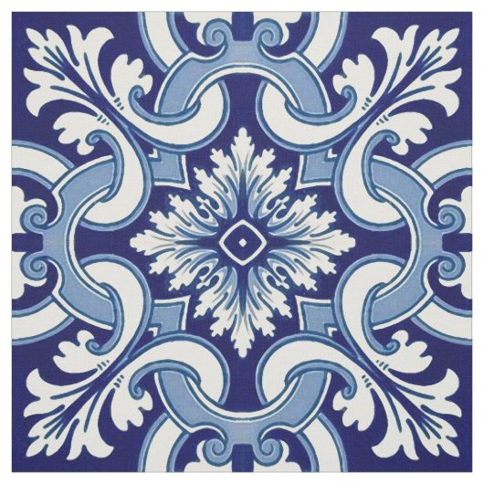 Portugiesisch-blaue Fliese Stoff (Muster)