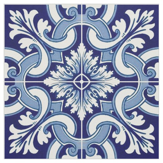 Portugiesisch-blaue Fliese Stoff (Muster)