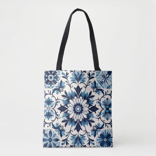 Portugiesisch-blaue Fliese Tasche (Vorderseite)