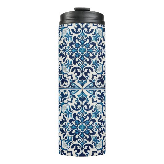 Portugiesisch-blaue Fliese Thermosbecher (Vorderseite)