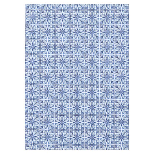 Portugiesisch-blaue Fliese Tischdecke (Vorderseite)