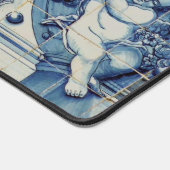 Portugiesisch blaue Fliesen mit zwei Engeln Schreibtischunterlage (Ecke)