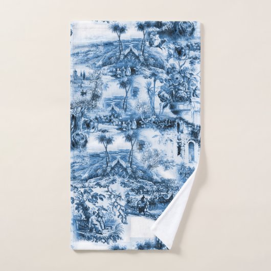 Portugiesisch-blaue Fliesen-Romantikmuster Badhandtuch Set (Handtuch)