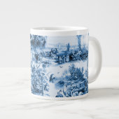 Portugiesisch-blaue Fliesen romantisches Szenemust Jumbo-Tasse (Vorderseite Rechts)