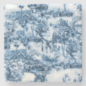 Portugiesisch-blaue Fliesen romantisches Szenemust Steinuntersetzer (Vorderseite)