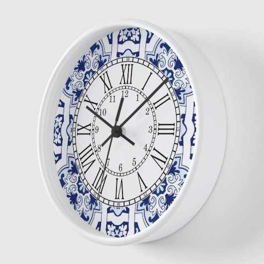 Portugiesisch-blaue Kacheldecke Uhr (Winkel)