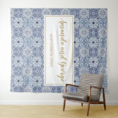 Portugiesisch-blaue Kacheln Hintergrund Hochzeiten Wandteppich (Beispiel (Horizontal))