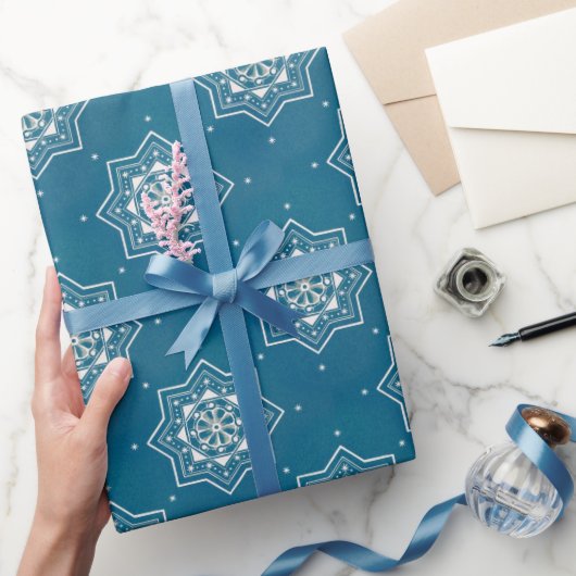 Portugiesisch-Blauer Azulejos-Muster Geschenkpapier (Schenken)