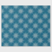 Portugiesisch-Blauer Azulejos-Muster Geschenkpapier (Flach)