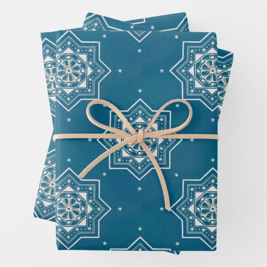 Portugiesisch-Blauer Azulejos-Muster Geschenkpapier Set (Beispiel)